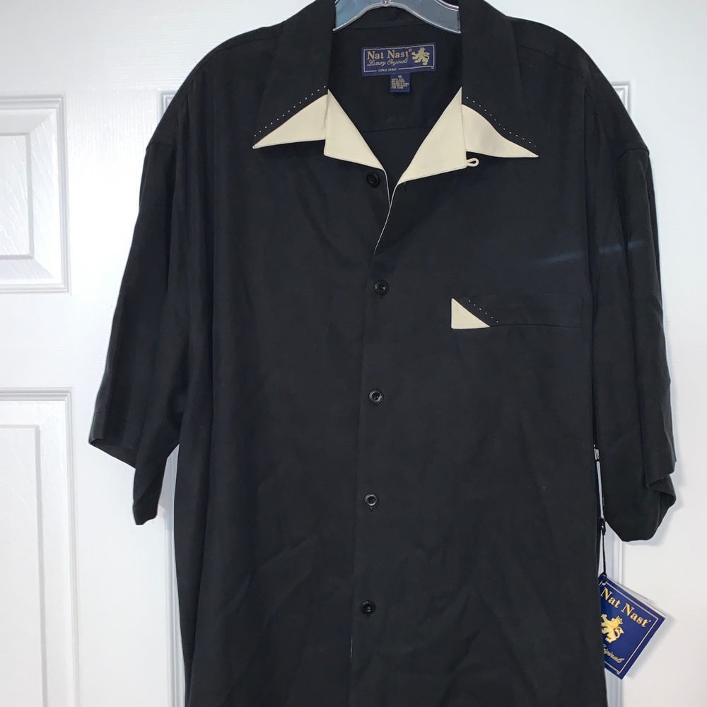Nat nast luxury originals silk men’s button up NWT